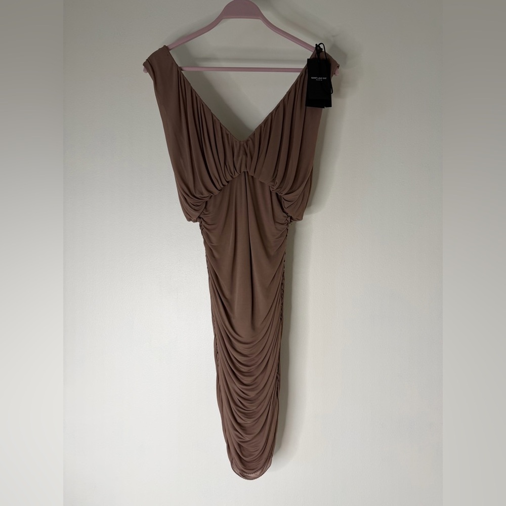 Saint Laurent Ruched Jersey Mini Dress – Brand New with Tags – Size 38 (US M) - Picture 7 of 10